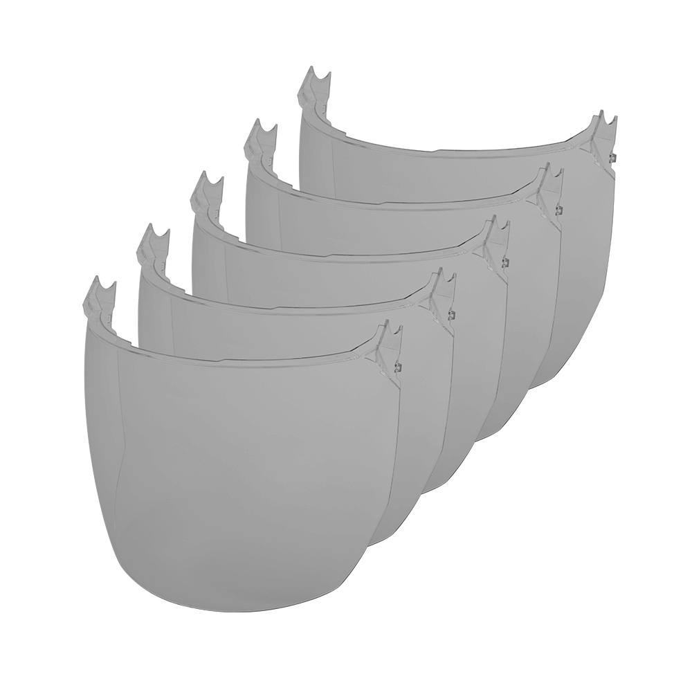 Milwaukee BOLT Full Face Shield Universal Replacement Lens 5 Pack - Grey - 48731442A - Available at Power Tool Specialists, Carlton, Victoria, Australia.