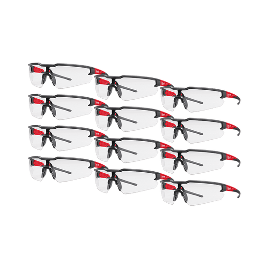 Milwaukee Safety Glasses 12 Pack - Clear - 48732901A - Available at Power Tool Specialists, Carlton, Victoria, Australia.