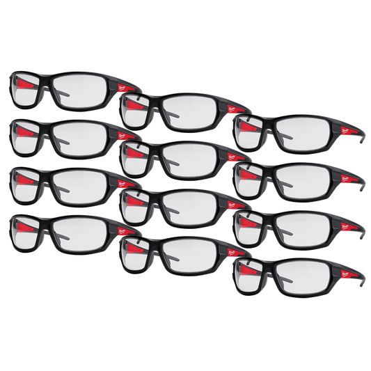 Milwaukee Performance Safety Glasses 12 Pack - Clear - 48732920A - Available at Power Tool Specialists, Carlton, Victoria, Australia.