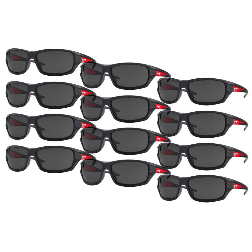 Milwaukee Performance Safety Glasses 12 Pack - Tinted - 48732925A - Available at Power Tool Specialists, Carlton, Victoria, Australia.