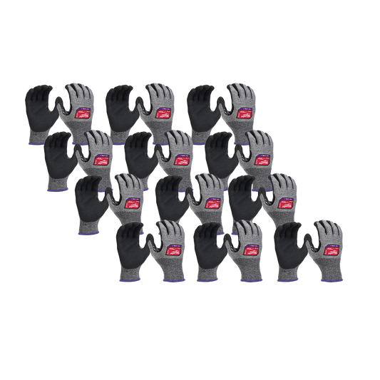 Milwaukee Cut 7(F) High Dexterity Nitrile Dipped Gloves 12 Pack - XXL - 48737014A - Available at Power Tool Specialists, Carlton, Victoria, Australia.