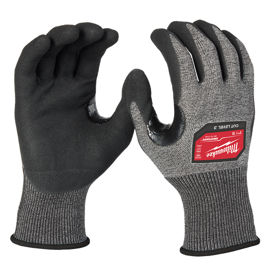 Milwaukee Cut 3(C) High Dexterity Nitrile Dipped Gloves 1 Pack - XL - 48737133 - Available at Power Tool Specialists, Carlton, Victoria, Australia.