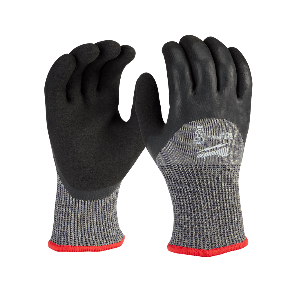 Milwaukee Cut 5(E) Winter Insulated Latex Double Dipped Gloves 1 Pack - S - 48737950 - Available at Power Tool Specialists, Carlton, Victoria, Australia.