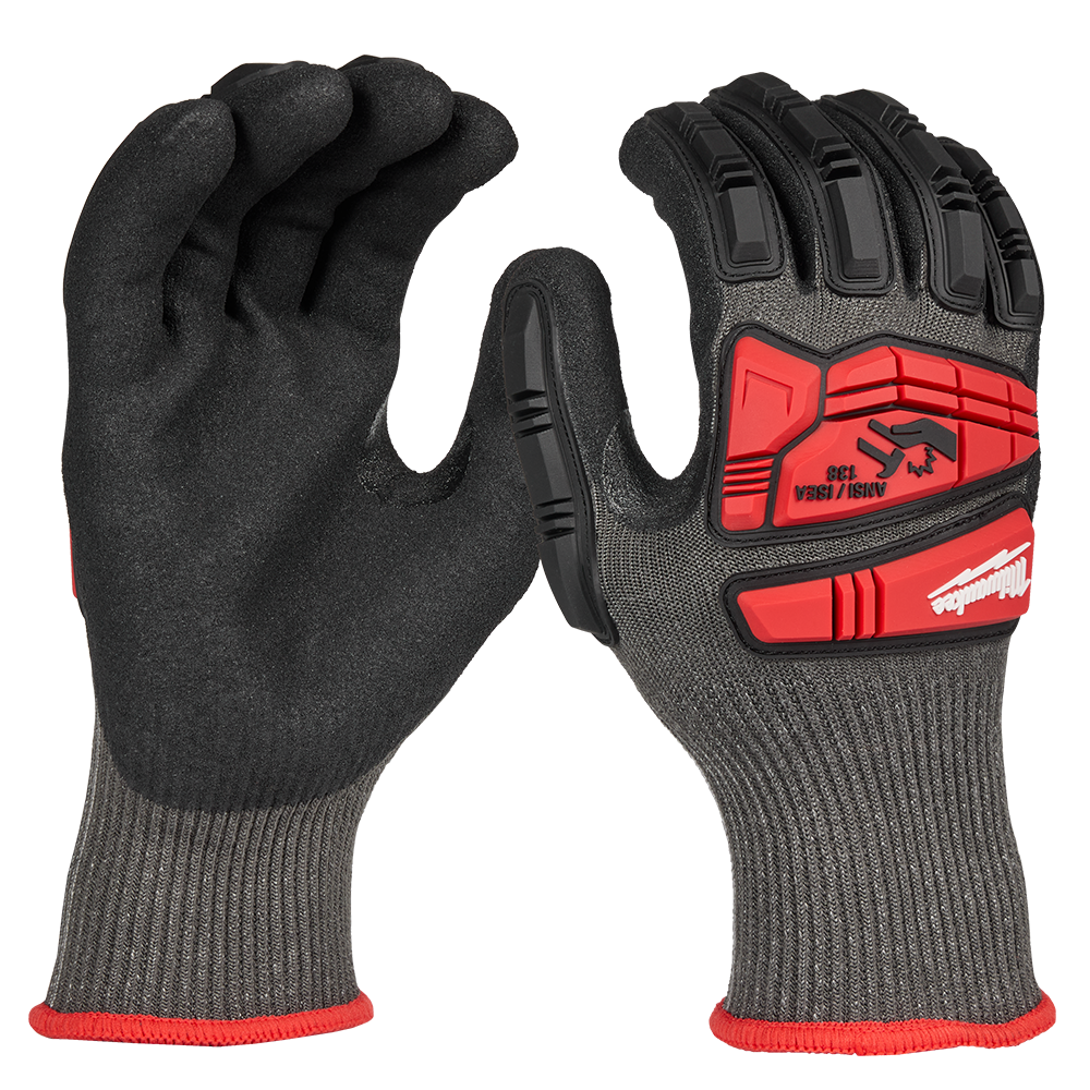 Milwaukee Impact Cut 5(E) Nitrile Dipped Gloves 1 Pack - L - 48738152 - Available at Power Tool Specialists, Carlton, Victoria, Australia.