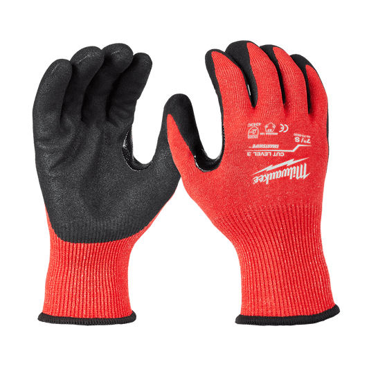 Milwaukee Cut 3(C) Nitrile Dipped Gloves 1 Pack - M - 48738631 - Available at Power Tool Specialists, Carlton, Victoria, Australia.