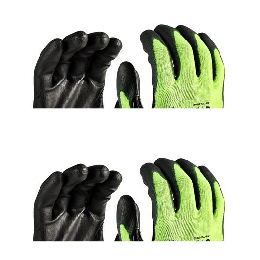 Milwaukee Cut 4(D) High Visibility Polyurethane (PU) Dipped Gloves 1 Pack - M - 48738941 - Available at Power Tool Specialists, Carlton, Victoria, Australia.