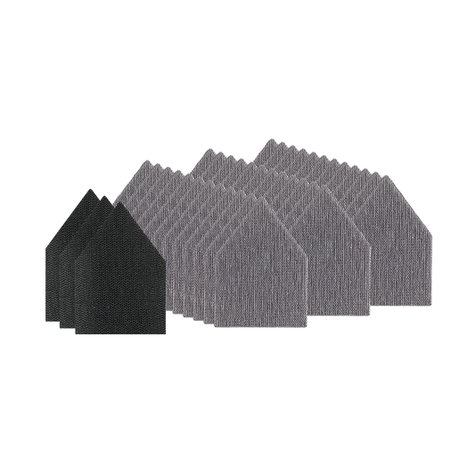 Milwaukee Pentagon Assorted Grit Set (12x 80/120/180) POWERGRID™ H&L Mesh sanding sheets 36PK + 3 Pad Saver (for M12FDSS only) - 48805406 - Available at Power Tool Specialists, Carlton, Victoria, Australia.