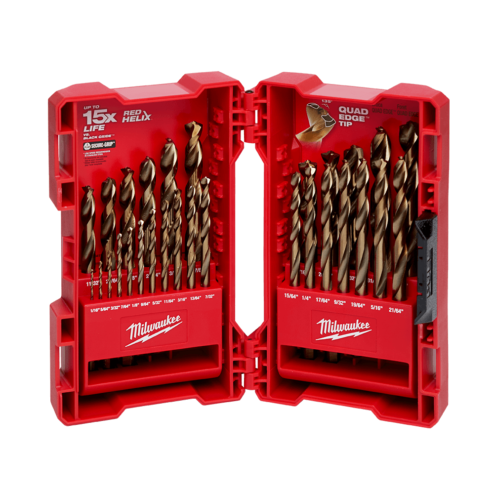 Milwaukee Red Helix ™ Cobalt Imperial Drill Bit 29Pc Kit - 48892341 - Available at Power Tool Specialists, Carlton, Victoria, Australia.