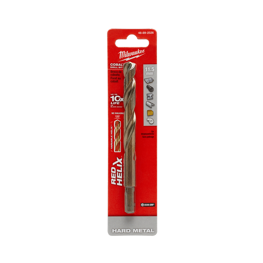 Milwaukee RED HELIX™ Cobalt Drill Bit 11.5mm - 48892526 - Available at Power Tool Specialists, Carlton, Victoria, Australia.