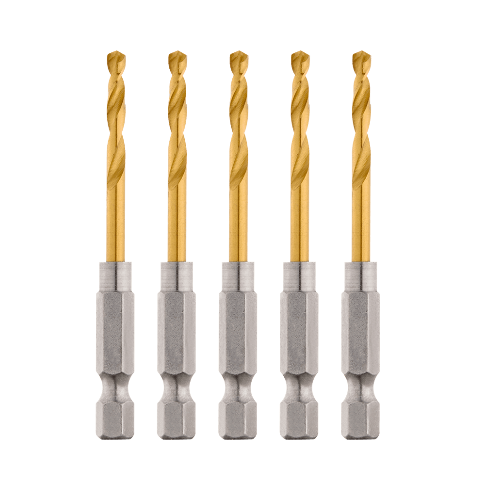 Milwaukee SHOCKWAVE™ Red Helix Titanium Drill Bit 3.2mm 5Pk - 48894906 - Available at Power Tool Specialists, Carlton, Victoria, Australia.