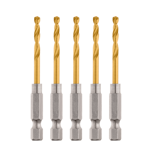 Milwaukee SHOCKWAVE™ Red Helix Titanium Drill Bit 3.2mm 5Pk - 48894906 - Available at Power Tool Specialists, Carlton, Victoria, Australia.