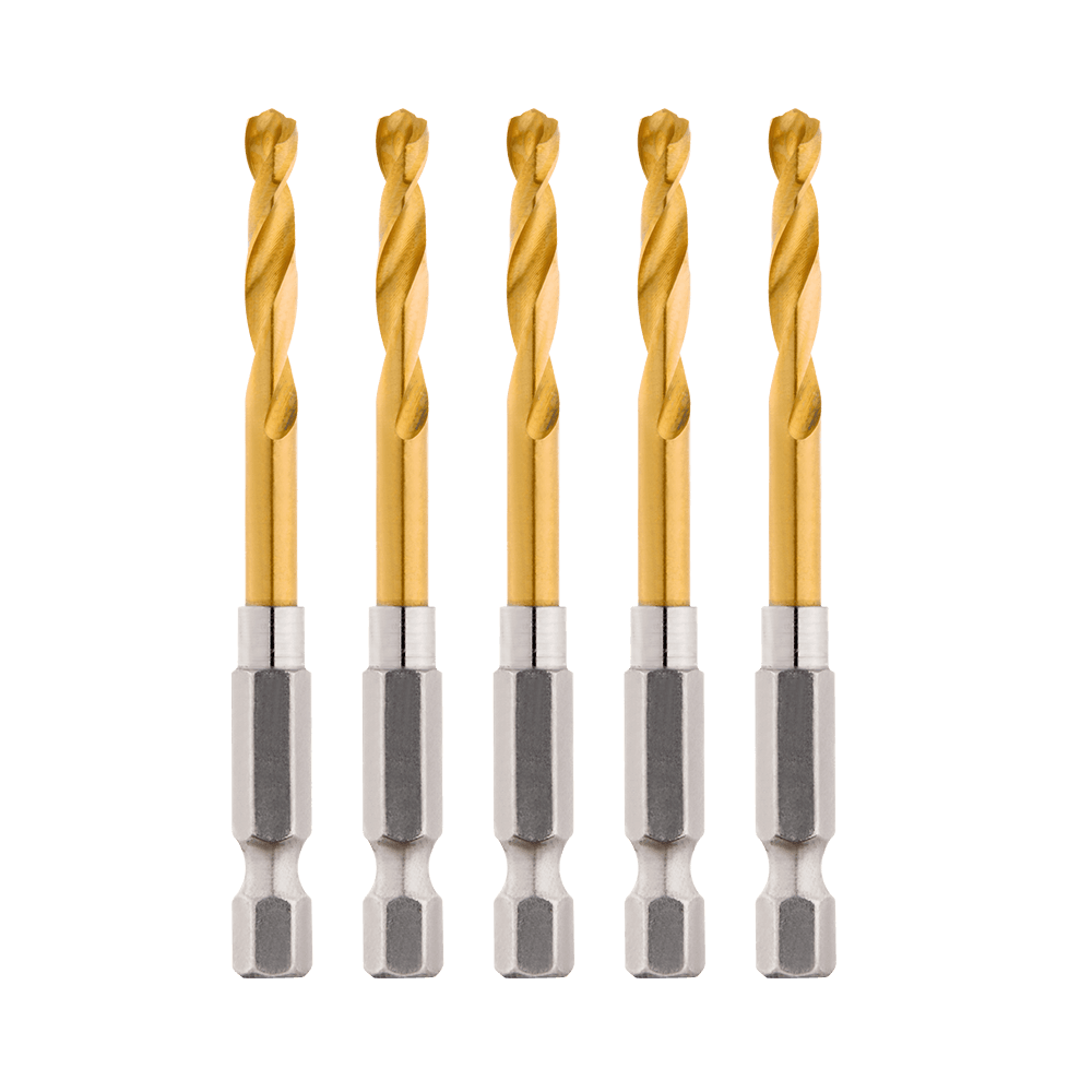 Milwaukee SHOCKWAVE™ Red Helix Titanium Drill Bit 4.2mm 5Pk - 48894909 - Available at Power Tool Specialists, Carlton, Victoria, Australia.