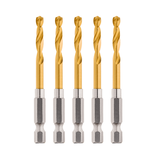Milwaukee SHOCKWAVE™ Red Helix Titanium Drill Bit 4.2mm 5Pk - 48894909 - Available at Power Tool Specialists, Carlton, Victoria, Australia.