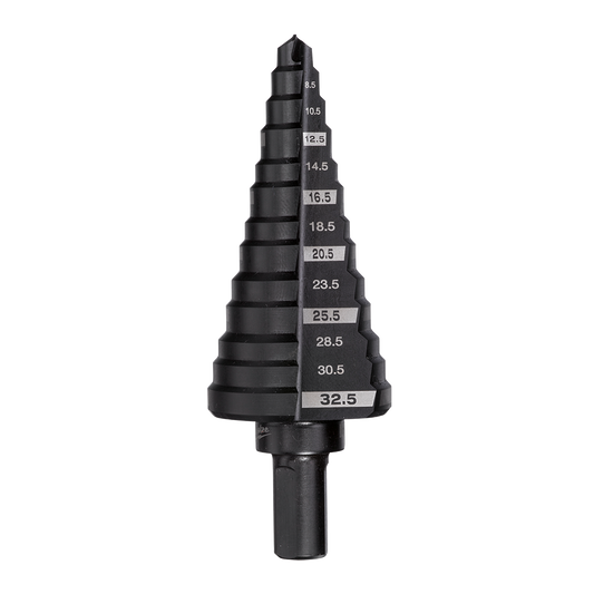 Milwaukee Jam-Free Step Drill M6-M32 13 Hole - 48899332 - Available at Power Tool Specialists, Carlton, Victoria, Australia.