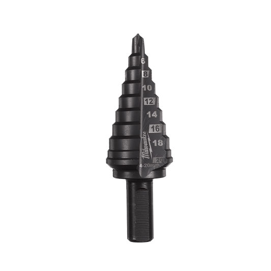 Milwaukee Cobalt AlCrN Step Drill Bit 4-20mm - 48899372 - Available at Power Tool Specialists, Carlton, Victoria, Australia.