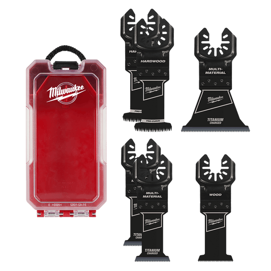 Milwaukee Open-Lok™ 6PC Multi Tool Blade Set - 49109112 - Available at Power Tool Specialists, Carlton, Victoria, Australia.
