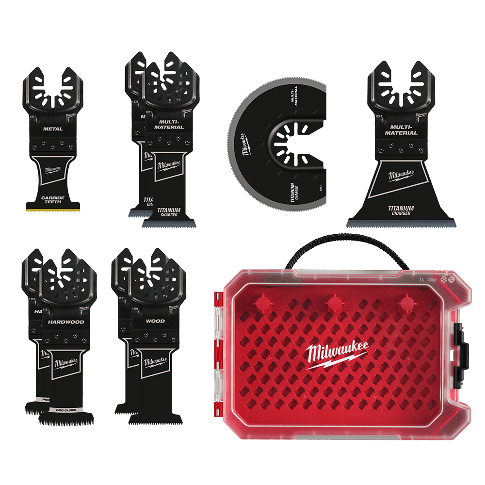 Milwaukee Open-Lok™ 9PC Multi Tool Blade Set - 49109113 - Available at Power Tool Specialists, Carlton, Victoria, Australia.