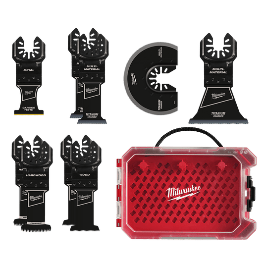 Milwaukee Open-Lok™ 9PC Multi Tool Blade Set - 49109113 - Available at Power Tool Specialists, Carlton, Victoria, Australia.