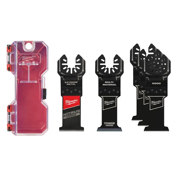 Milwaukee OPEN-LOK™ 5 Piece Wood/Multimaterial Set incl NITRUS CARBIDE™ Blade - 49109155