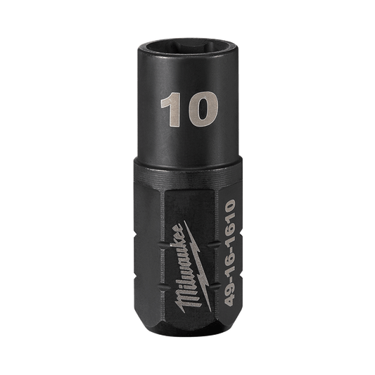 Milwaukee M12 FUEL™ INSIDER 10mm Pass-Through Ratchet Socket Insert (ACCESSORY) - 49161610 - Available at Power Tool Specialists, Carlton, Victoria, Australia.