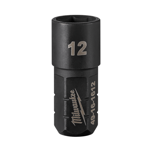 Milwaukee M12 FUEL™ INSIDER 12mm Pass-Through Ratchet Socket Insert (ACCESSORY) - 49161612 - Available at Power Tool Specialists, Carlton, Victoria, Australia.