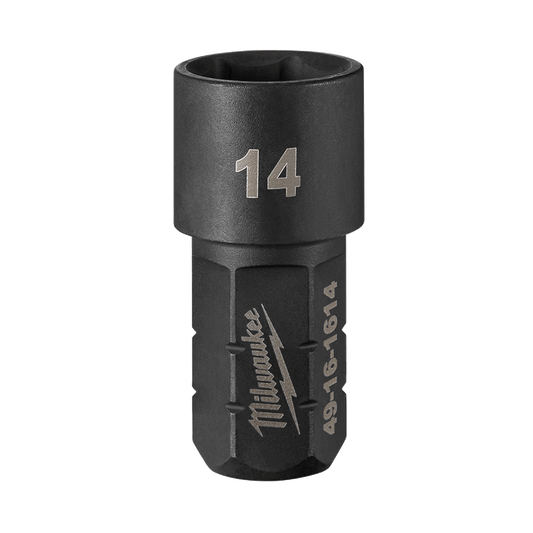 Milwaukee M12 FUEL™ INSIDER 14mm Pass-Through Ratchet Socket Insert (ACCESSORY) - 49161614 - Available at Power Tool Specialists, Carlton, Victoria, Australia.