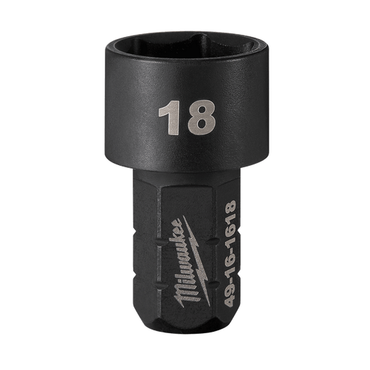 Milwaukee M12 FUEL™ INSIDER 18mm Pass-Through Ratchet Socket Insert (ACCESSORY) - 49161618 - Available at Power Tool Specialists, Carlton, Victoria, Australia.