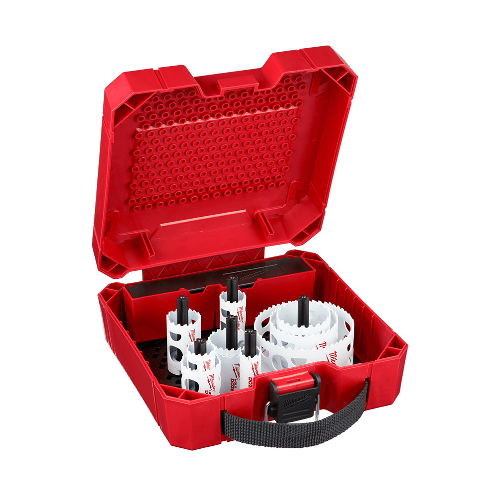 Milwaukee Hole Dozer™ Plumbers Hole Saw Kit AU 14 Pce
19mm, (2) 25mm, 32mm, 35mm, 40mm, 44mm, 51mm, 64mm, 92mm
(2) Arbors, (2) Pilot - 49224151 - Available at Power Tool Specialists, Carlton, Victoria, Australia.