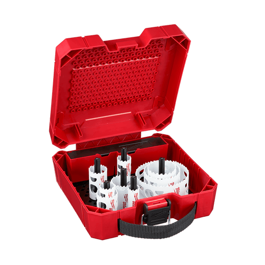 Milwaukee Hole Dozer™ Plumbers Hole Saw Kit AU 14 Pce
19mm, (2) 25mm, 32mm, 35mm, 40mm, 44mm, 51mm, 64mm, 92mm
(2) Arbors, (2) Pilot - 49224151 - Available at Power Tool Specialists, Carlton, Victoria, Australia.