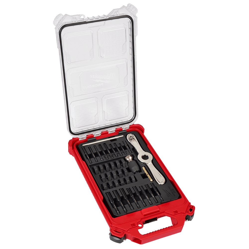 Milwaukee Metric Tap and Die 38PC PACKOUT™ Set - High Carbon Steel - 49225603 - Available at Power Tool Specialists, Carlton, Victoria, Australia.