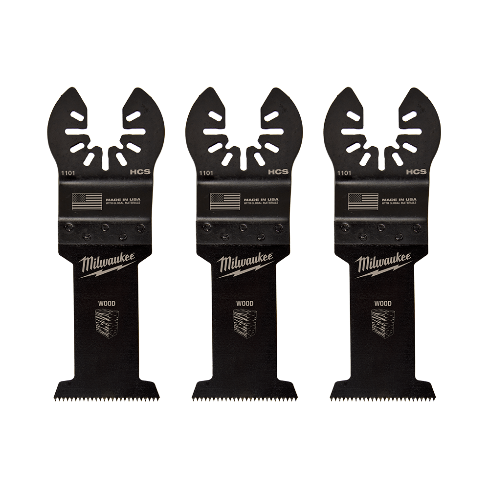 Milwaukee 35mm (1 3/8") High Carbon Steel Wood Blades 3Pk, Open-Lok™ - 49251103 - Available at Power Tool Specialists, Carlton, Victoria, Australia.