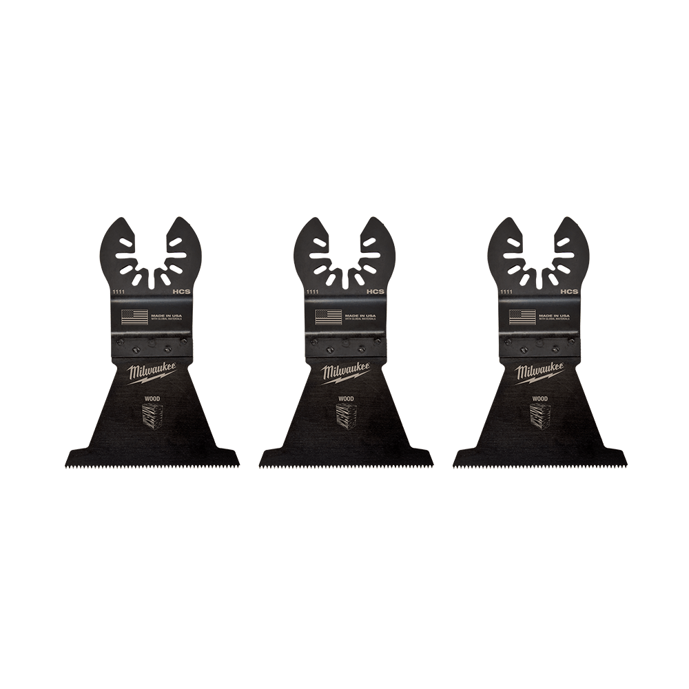 Milwaukee 63.5mm (2 1/2") High Carbon Steel Wood Blades 3Pk, Open-Lok™ - 49251113 - Available at Power Tool Specialists, Carlton, Victoria, Australia.