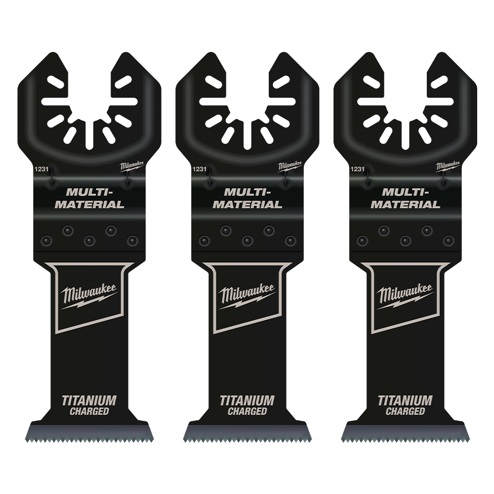 Milwaukee 35mm (1 3/8") Titanium Enhanced Bi-Metal Multi-Material Blades 3Pk, Open-Lok™ - 49251233 - Available at Power Tool Specialists, Carlton, Victoria, Australia.