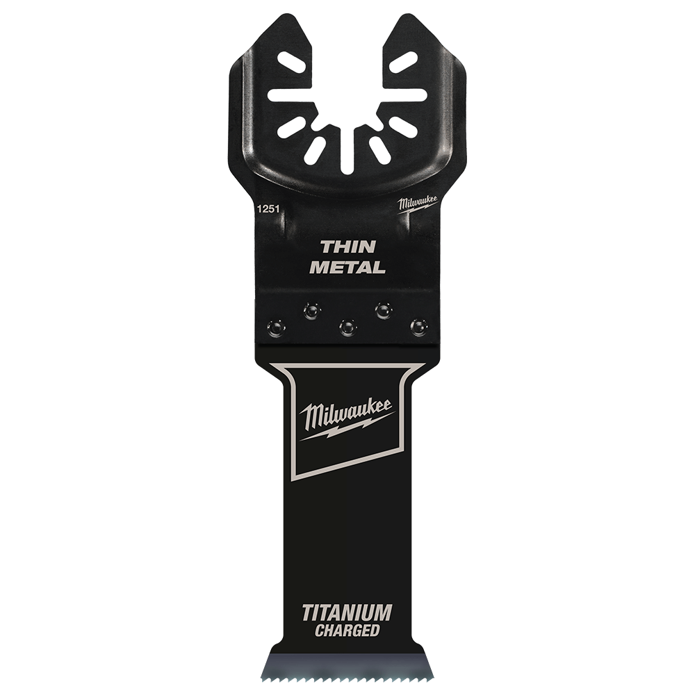 Milwaukee 28mm (1-1/8") Titanium Enhanced Bi-Metal Metal Blade, Open-Lok™ - 49251251 - Available at Power Tool Specialists, Carlton, Victoria, Australia.