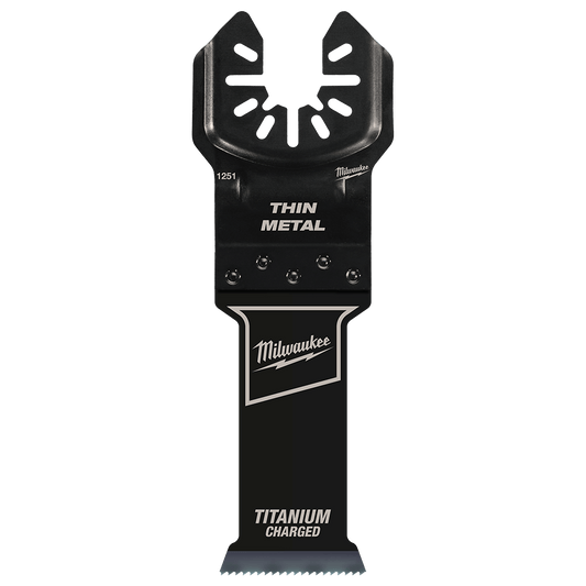 Milwaukee 28mm (1-1/8") Titanium Enhanced Bi-Metal Metal Blade, Open-Lok™ - 49251251 - Available at Power Tool Specialists, Carlton, Victoria, Australia.