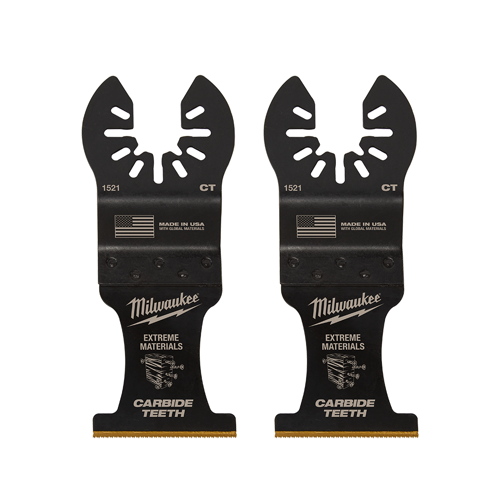 Milwaukee 35mm (1-3/8")  Extreme Material Titanium Enhanced Carbide Teeth Blade 2PK, Open-Lok™ - 49251522 - Available at Power Tool Specialists, Carlton, Victoria, Australia.