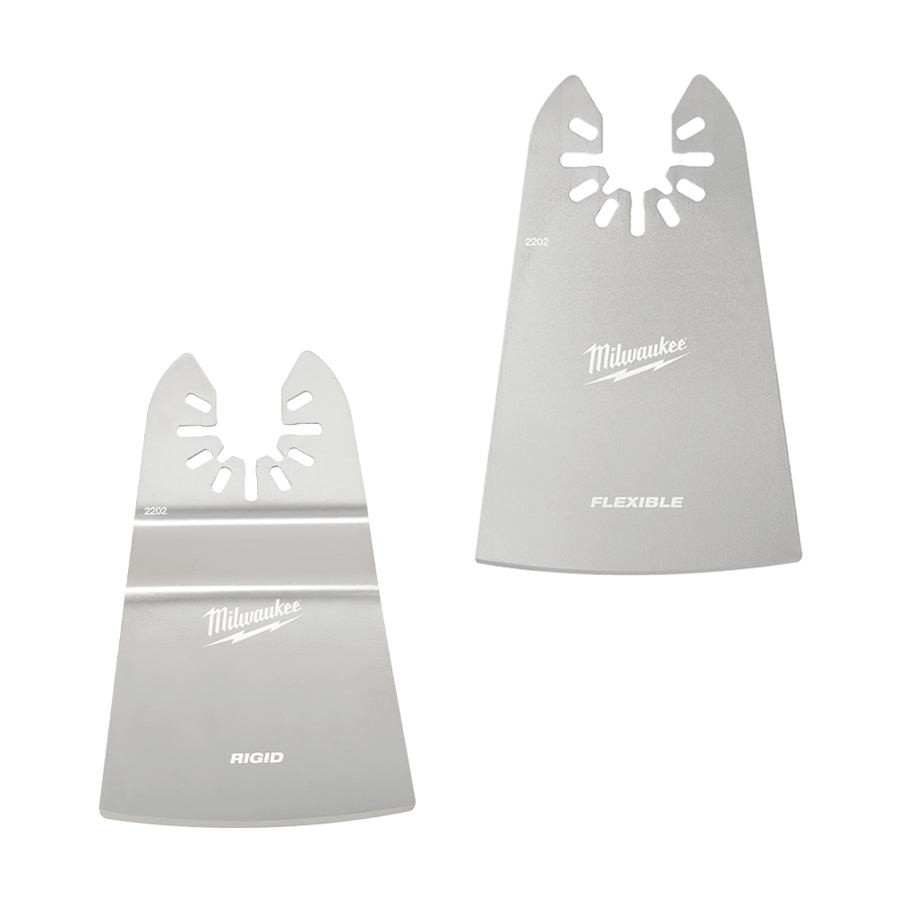 Milwaukee 2PC 50mm (2") Rigid & 50mm (2") Flexible Scraper Variety Pack, Open-Lok™ - 49252202 - Available at Power Tool Specialists, Carlton, Victoria, Australia.