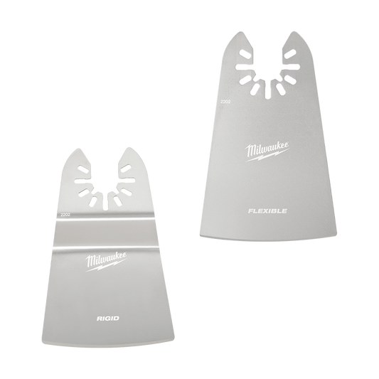 Milwaukee 2PC 50mm (2") Rigid & 50mm (2") Flexible Scraper Variety Pack, Open-Lok™ - 49252202 - Available at Power Tool Specialists, Carlton, Victoria, Australia.