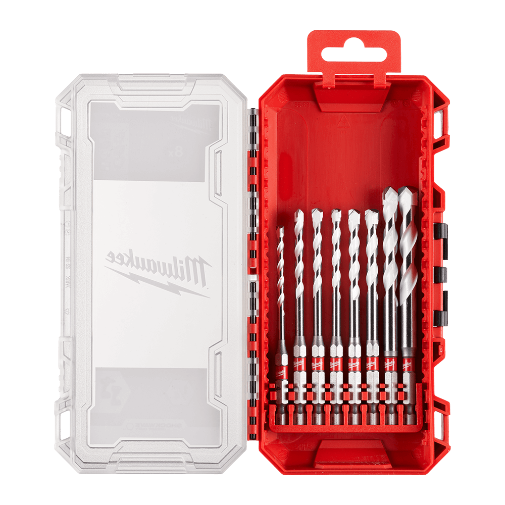 Milwaukee SHOCKWAVE™ Multi-Material Drill Bit 8PC Set - 49323560 - Available at Power Tool Specialists, Carlton, Victoria, Australia.