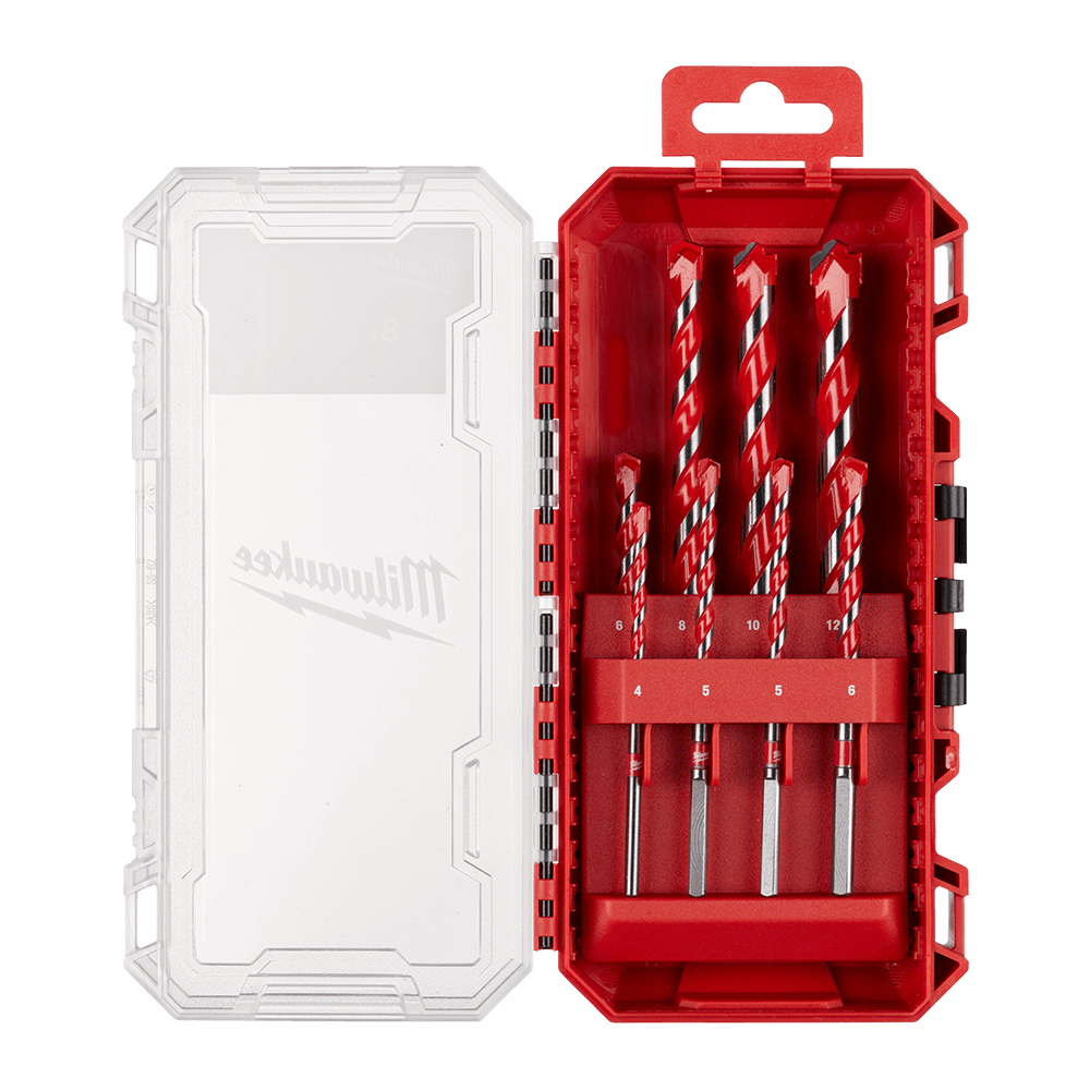 Milwaukee Masonry Hammer Drill Bit 8PC Set - 49323561 - Available at Power Tool Specialists, Carlton, Victoria, Australia.