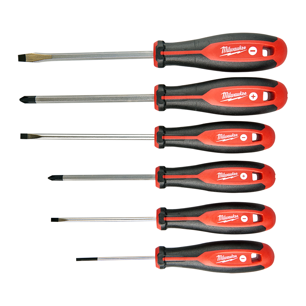 Milwaukee 6 Piece Screwdriver Set - 4932471807 - Available at Power Tool Specialists, Carlton, Victoria, Australia.