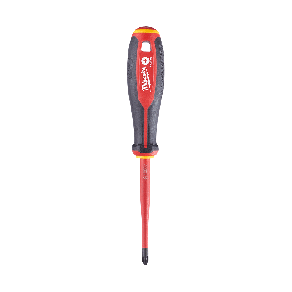 Milwaukee VDE Screwdriver PH2 x 100mm - 4932478722 - Available at Power Tool Specialists, Carlton, Victoria, Australia.