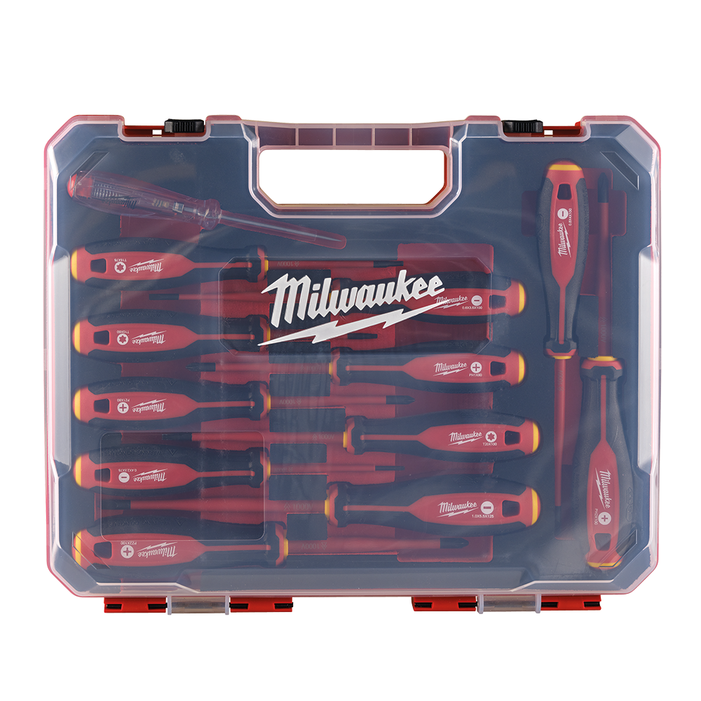 Milwaukee 12 Piece VDE Screwdriver Set - 4932479095 - Available at Power Tool Specialists, Carlton, Victoria, Australia.