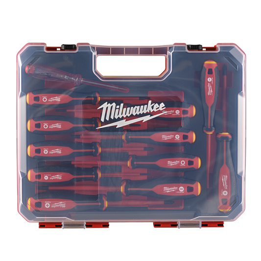 Milwaukee 12 Piece VDE Screwdriver Set - 4932479095 - Available at Power Tool Specialists, Carlton, Victoria, Australia.