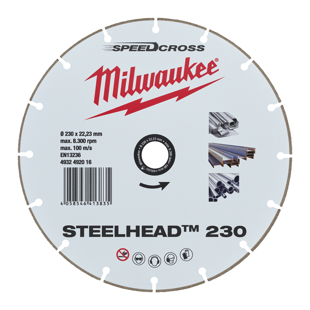 Milwaukee STEELHEAD Diamond Cut-Off 9" 230mm - 4932492016 - Available at Power Tool Specialists, Carlton, Victoria, Australia.