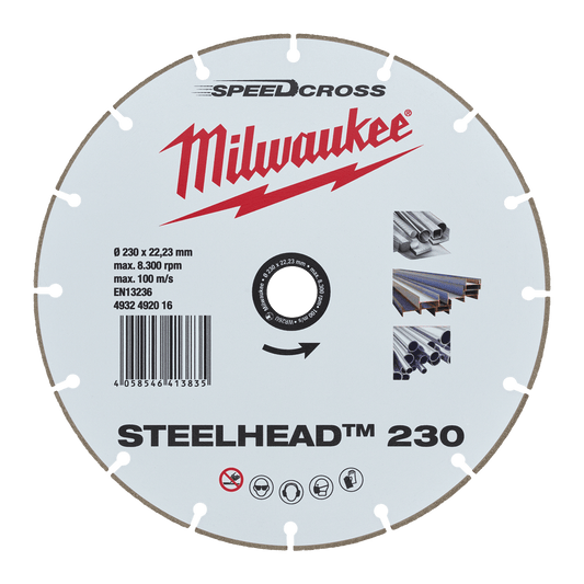 Milwaukee STEELHEAD Diamond Cut-Off 9" 230mm - 4932492016 - Available at Power Tool Specialists, Carlton, Victoria, Australia.