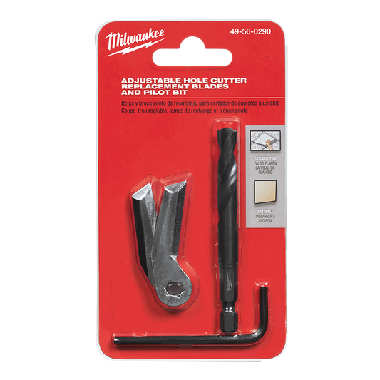 Milwaukee Adjustable Hole Cutter Blade & Pilot Set - 49560290 - Available at Power Tool Specialists, Carlton, Victoria, Australia.