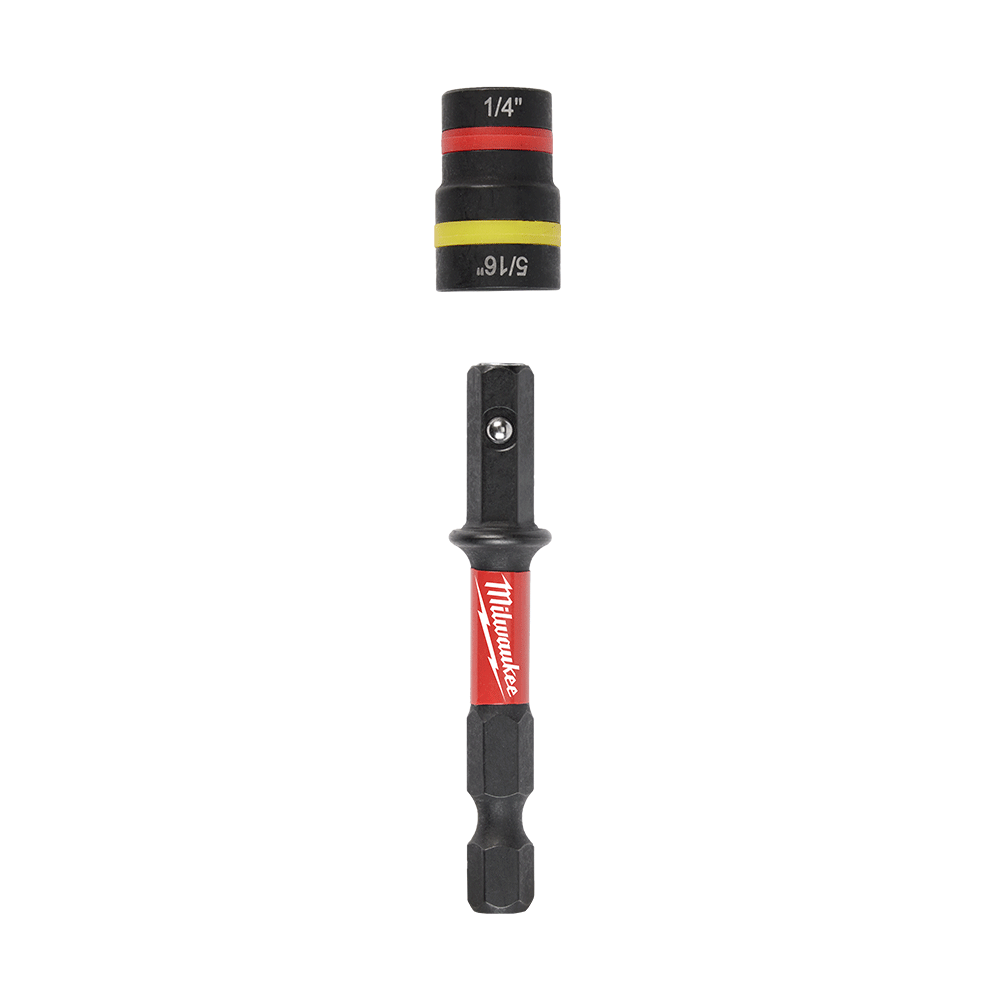 Milwaukee SHOCKWAVE™ QUIK-CLEAR 2-in-1 Magnetic Nut Driver 1/4” and 5/16” - 49664541 - Available at Power Tool Specialists, Carlton, Victoria, Australia.