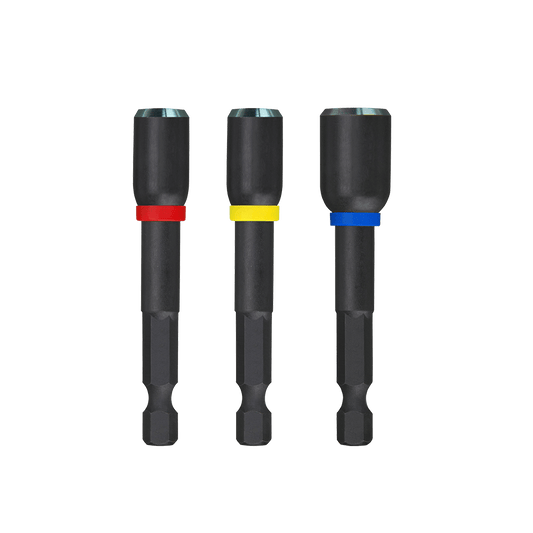 Milwaukee SHOCKWAVE™ Magnetic 65mm Nut Driver 3 Pce
1/4", 5/16", 3/8" - 49664564 - Available at Power Tool Specialists, Carlton, Victoria, Australia.