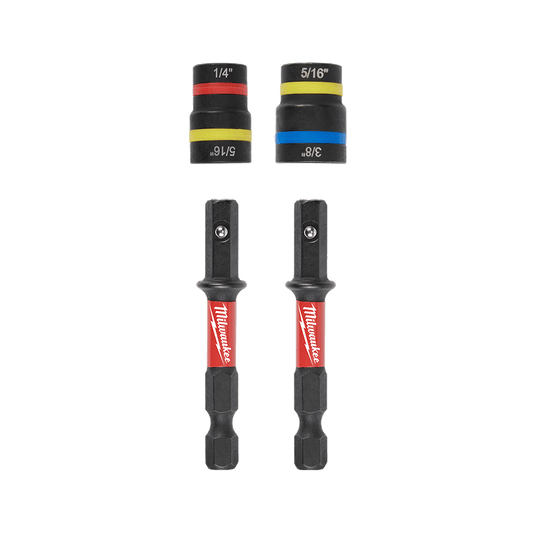 Milwaukee SHOCKWAVE™ QUIK-CLEAR 2-in-1 Magnetic Nut Driver 2PC Set - 49664568 - Available at Power Tool Specialists, Carlton, Victoria, Australia.